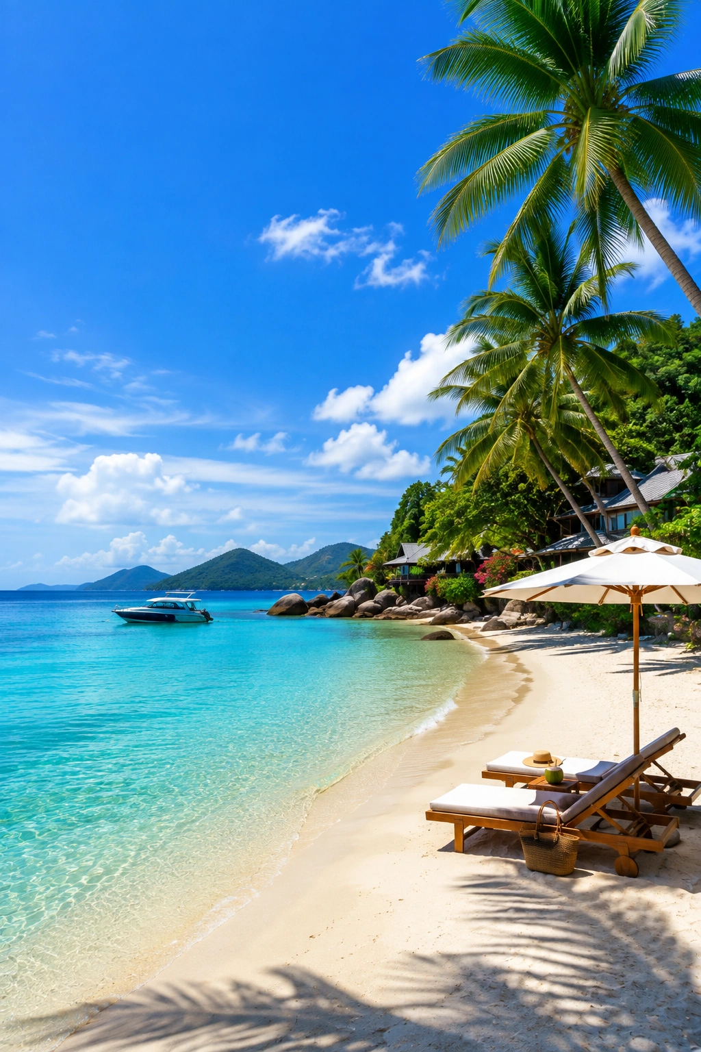 Beach holiday with clear blue water