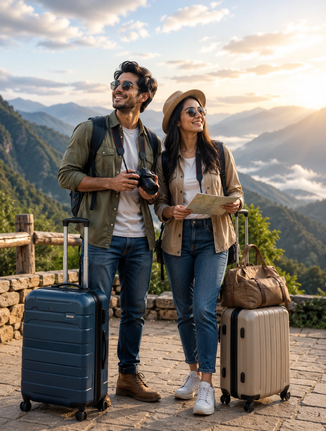Traveller planning a personalised journey with a map