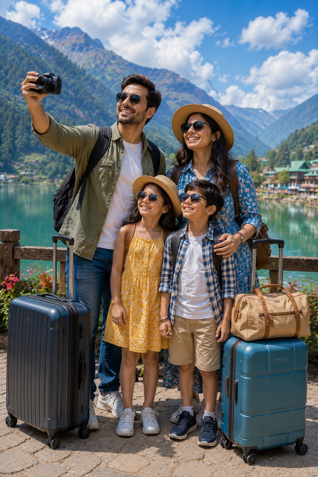 Family enjoying a holiday together